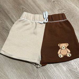 Junior shorts, Brown and Cream with a bear